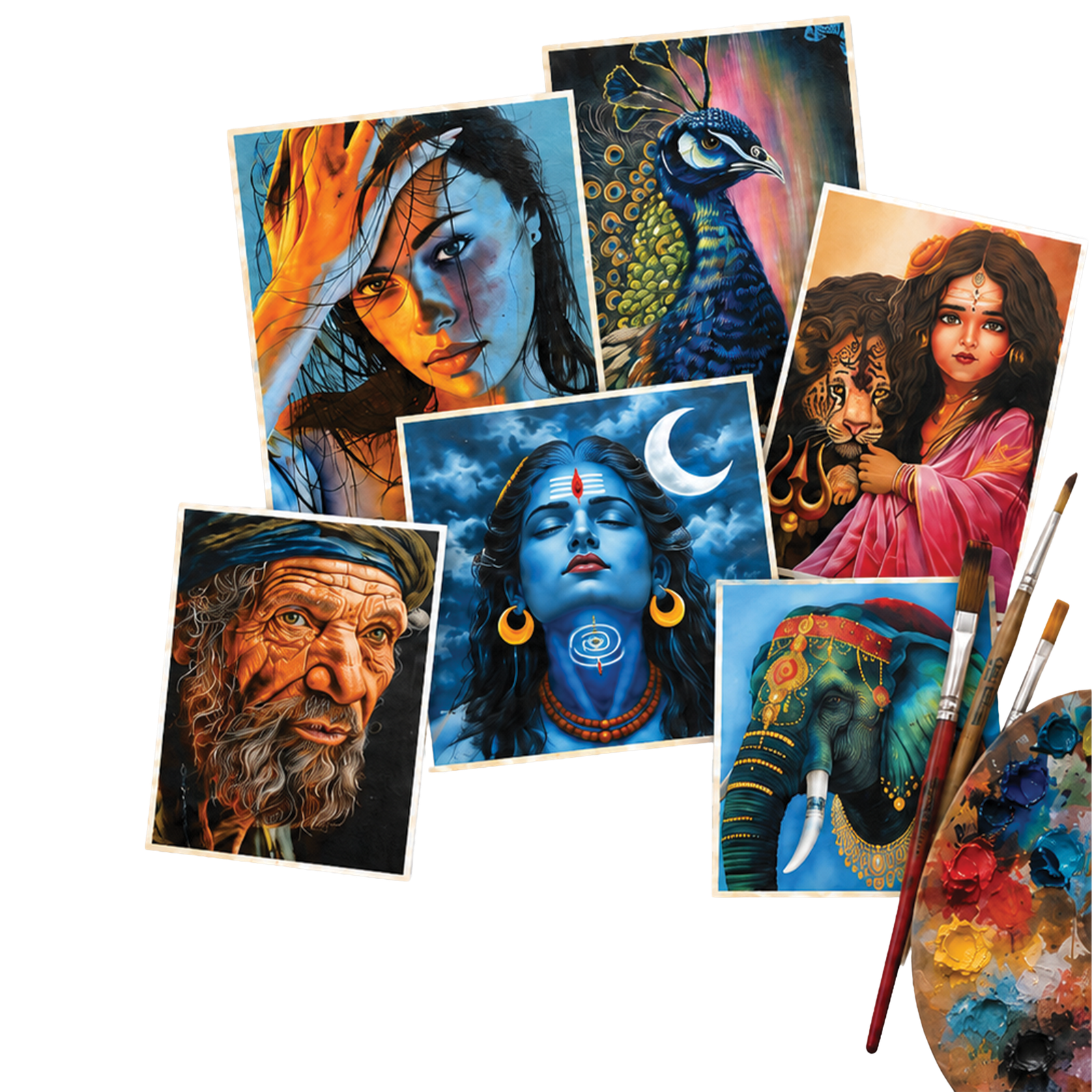 Portrait and divine painting artwork